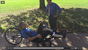 Pedaling a recumbent trike—with paralyzed legs