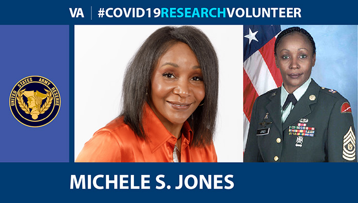 U.S. Army Reserve Veteran Michele Jones has signed up to volunteer for VA Research on COVID-19. 