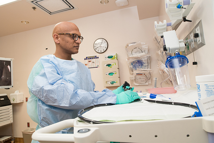 Study co-author Dr. Samir Gupta, chief of gastroenterology at the VA San Diego Healthcare System, says some patients and primary care providers misunderstand the results of abnormal stool blood screening tests. (Photo by Christopher Menzie) 