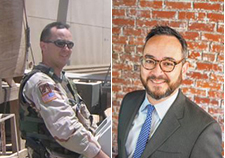 Sean McGrane serving in Iraq in 2005, and as a civilian today. (Photos courtesy of Sean McGrane)