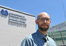 Strebel, a computer programmer at the DC VA, has earned VA awards for his innovations. (Photo by Robert Turtil)
