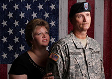 Cheryl and Rob Masevicius posed for this military portrait in 2010. (Photo by Ian Furlong Photography) 