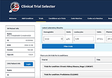 The web-based Clinical Trials Selector app is live and in alpha testing. Veterans and Medicare beneficiaries can use the app to find research studies related to their medical conditions. 