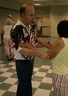 Bill Barsin has taken part in tango classes at the Atlanta VAMC to help his Parkinson's symptoms. <em>(Photo courtesy of Dr. Madeleine Hackney)</em> 