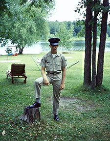 Johnson is seen at his parents’ home in Minnesota in the early 1970s, during leave from his Air Force post in Asia.